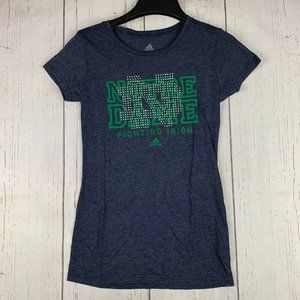 Notre Dame Fighting Irish NCAA Small‎ Adidas Casual T-Shirt Blue New Women